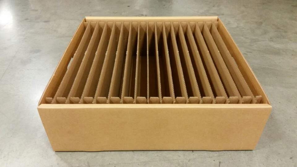Custom corrugated tray with parallel inserts